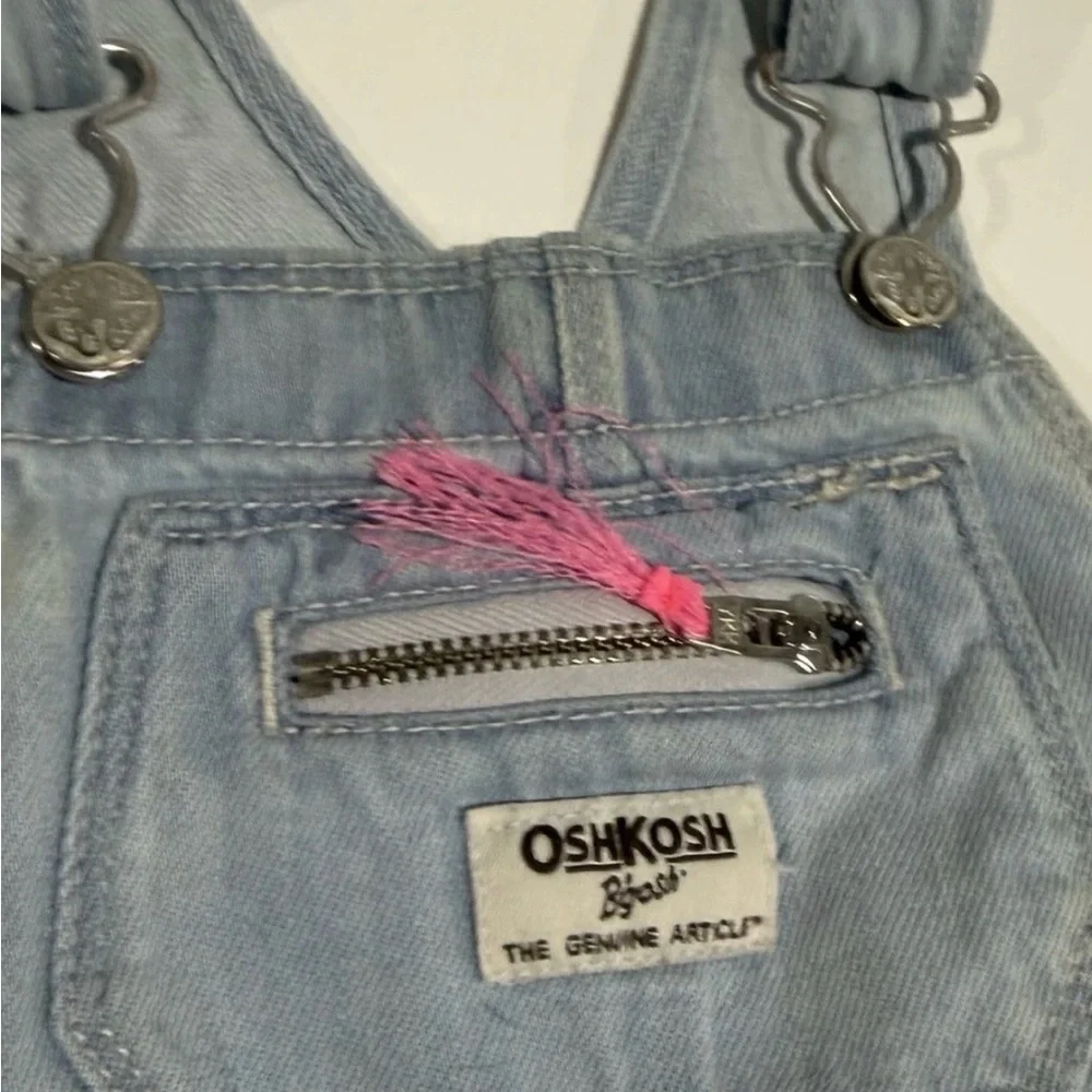 Vintage Y2K OshKosh Bgosh Denim Overall Romper Baby Infant 9-12 Months Blue